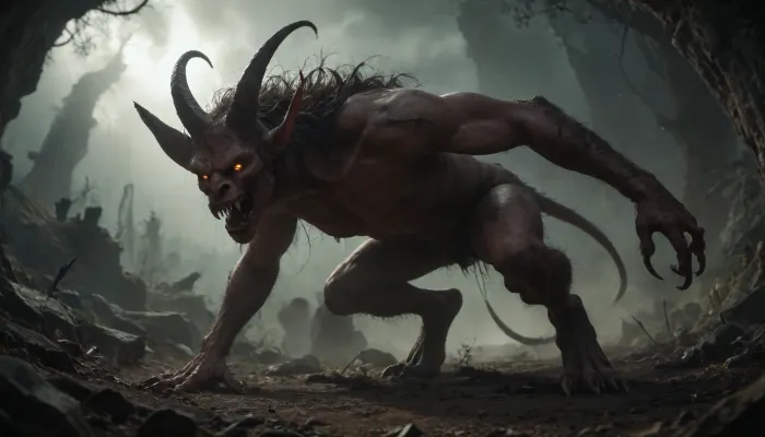 (((putrid demon))), concept, art, realistic, dark, theme, low, light, <lora:Concept Art DarkSide Style LoRA_SeaArt Furry XL 1.0:2>