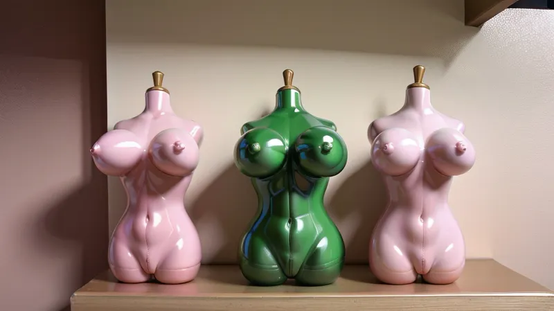 The three girls were naked and on their hands and knees, waiting for their master to give them their next command. Suddenly, the AI-powered onahole appeared in front of them, with a high-resolution picture of a giant pink gaping