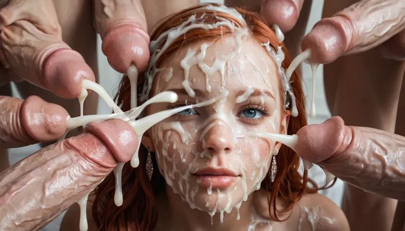 cute redhead girl, ginger, young face, petite, little, young, small, bukkake, hyper gigantic cock, excessive cum on face, excessive cum on hair, all face and hair covered on cum, cum, on, man’s ejaculation on her face, 5+ man’s, cum dripping from penises, huge cum flows, prominent cum, (bukkake:1.5), detailed cum, (a lot of cum:1.5), all face covered in cum, huge cum, (white cum:1.5), (cum on hair:1.5), massive facial, (ejaculation:1.5)