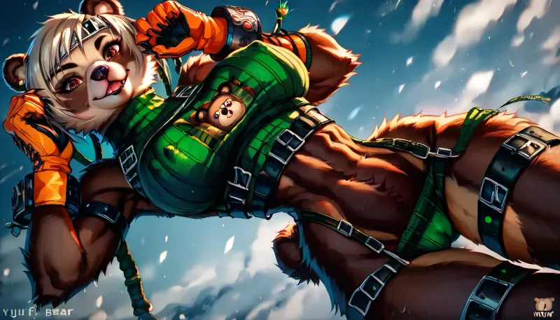 (Yuffie), solo, female-bear, bear-breasts, bear-teets, tiny-waist, furry-yiff-face, Sexy furry, furry-art, fur, (((Sexy bear))), bear tail, (((bear face))), (((furry face))), anthro-furry-yiff, yiff-anthro-furry-dog, female-bear-in-sexual-pose, absurdly-large-breasts, gynomorph, enormously-huge-hyper-sized-breasts, fur-covered-body, (tight outfit), hip gap, (narrow waist), (pussy cameltoe), (wet tight bodysuit), erect nipples