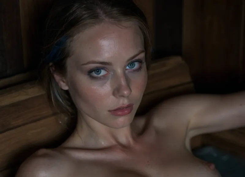 Sauna Verführung: eklig und dennoch sexy in orangen Licht