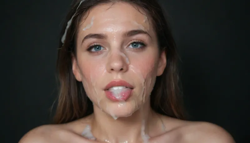 (Macro photo), (extreme close up:.2), front view, Photorealistic, high resolution, professional photography, topless, cum dripping from chin, tongue sticking out, black background, (Cum details), realistic cum, Prominent cum, (transparent cum:1.7), cum on, (Cum flows:1.2), (cum on body:1.3), cum on head, (cum on face:1.3), bukkake, ((body covered with semen)), cum, face, Face covered in cum, (A lot of cum:1.5), <lora:JustCum:.9>, <lora:cum_in_eye_deepmind:.9>