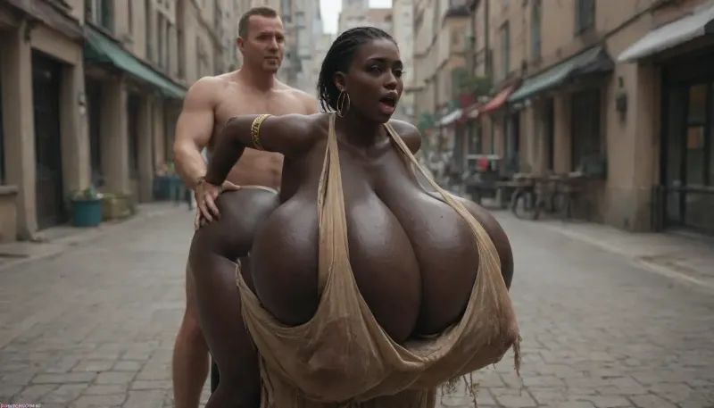 ((very beautiful slutty seductive African prostitute woman fucking a very fat very old business man standing next to her)), (very gigantic very massive droopy tits:1.55), (very overflowing cleavage:1.25), (very low cut long boob cleavage), fucking from behind, at a brothel in a whirlpool, (absolutely black skin:1.65)