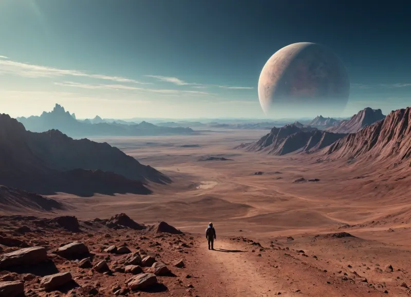 the distant future, incredible landscape, another planet