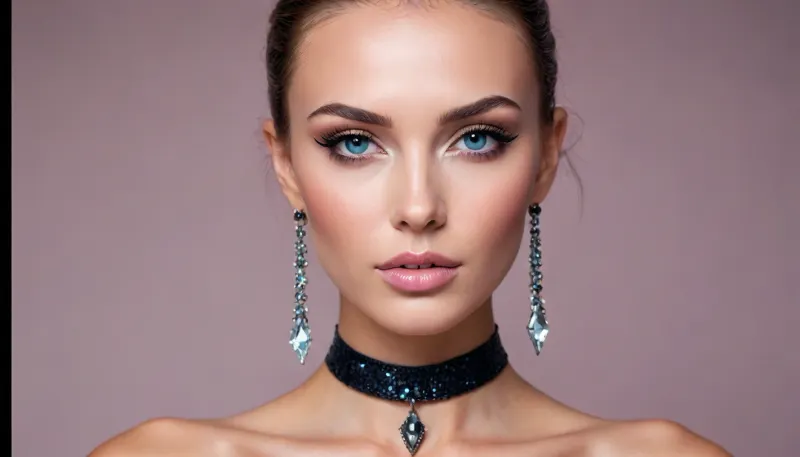 android sexbot
beautiful face, (sharp high cheekbones, sharp wide jawline, pointed chin:1.3), deep-blue eyes, subtle charcoal-gray eyeshadow, sharp thin black tightlining, long black eyelashes, soft medium-thin deep-brown eyebrows
full plump lips, glossy nude-pink lipstick
long straight blonde hair
long triangular crystal earrings, choker