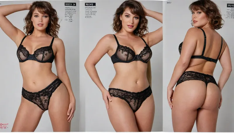 Image Idea, Authentic glossy page of a modern bonprix catalog featuring three various different mature models in revealing crotchless lace lingerie. the three ripe mature models pose in very explicit positions, (all-fours, doggystyle, twerk), ((barely covered anus)), (german, ebony, greek), Image Description, glossy page of a modern bonprix catalog with the authentic layout, product descriptions, and price tags meticulously replicated. The pages showcase a variety of mature models aged between 44 and 57 years, posing confidently in ultra-revealing crotchless lace lingerie sets that emphasize elegance and sensuality. Each model displays natural expressions and diverse body types, embodying empowerment and grace. The lingerie is detailed with intricate lace patterns, delicate straps, and subtle sheen. The setting mimics a classic catalog shoot with neutral, softly blurred backgrounds to keep focus on the products. The text blocks, price tags, and product captions are crisply rendered in period-appropriate fonts and design, enhancing the authenticity of the catalog feel., (various different faces for eah mature in the generated image), (modern short hairstyles, messy, bobcut, bangs, updo), ((plus-size, curvy, matures)), Style and Aesthetics, A highly realistic photographic style with natural daylight illuminating the scene evenly, avoiding harsh shadows. The camera angle is a high eye-level perspective, capturing both pages clearly and allowing easy reading of the product details. The overall visual style is polished and clean, emphasizing the glossy texture of the catalog pages and the intricate lingerie details.

Image Settings, (Ultra high definition 4K quality for sharpness and clarity.
Aspect ratio 3:2), to represent the page layout correct., <lora:stretch_marks:1.7>, <lora:fredricks70-v1.0-xl:2>, <lora:doyoulikemybum:1.7>, <lora:GarterbeltXL:1.5>