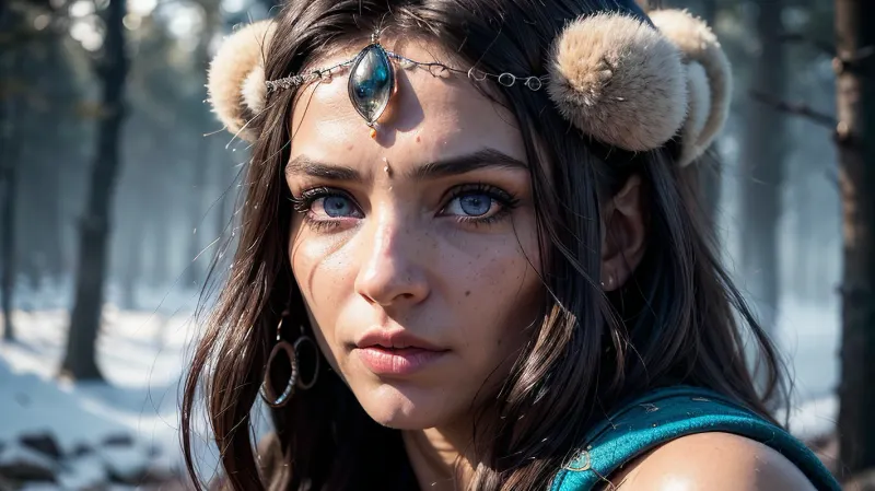 (SHAMANKA, female shaman, shaman, shamanic ritual:1.5), , (occult, Gothic, dark magic, summoning ghostly animal spirits, pagan:1.4), (tundra, foggy ground, misty ground:1.4), (dark scene, silhouette, dark theme, backlit face in shadows, firelight, torchlight, will-o-wisps:1.3), (animal skulls tiara:1.1), (ultra realistic, realistic, photorealistic, photo realistic, photorealism, photo realism), (maximum quality, ultra-detailed, insanely detailed, highly detailed, high quality, uncompressed, raw source photograph, raw image), (highly detailed eyes, high resolution eyes, high quality eyes, highly detailed hair), (same color eyes, symmetric eyes, matching eyes, detailed eyes, detailed iris, detailed pupils, limbal ring around iris, perfectly round iris, perfectly round pupils), (expressive eyes, striking eyes, captivating eyes, mesmerizing eyes, glittering eyes, Fae eyes), <lora:DeepDarkestLora:1.5>, <lora:DarkLighting:1.5>