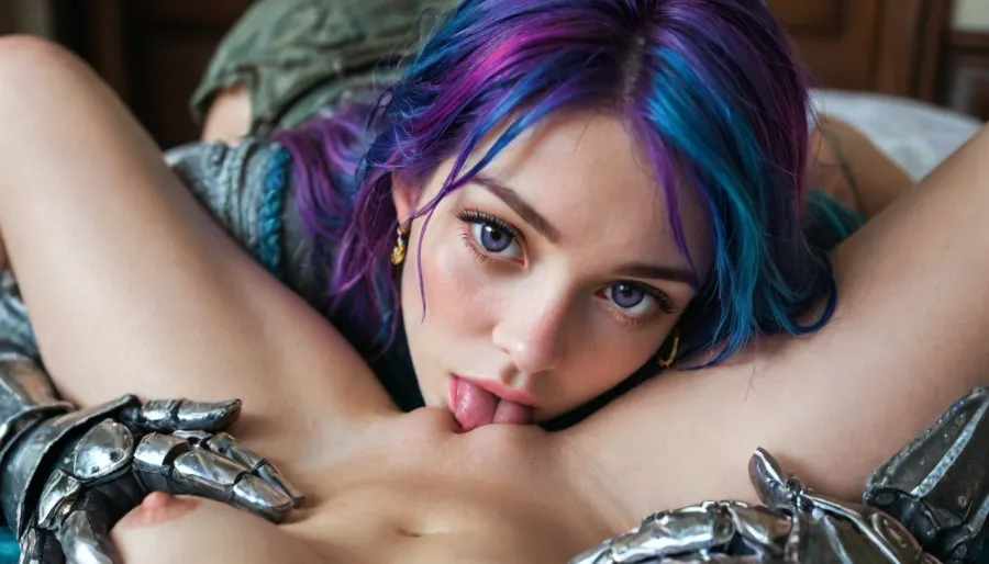 harem, beautiful russian girls only, random colour hair, purple eyes, lesbian cunnilingus sex, small elastic breast, russian armor, russian kokoshnik, warrior girls covered in royal purple in the royal chambers., female, pov, cunnilingus, 2girls, girl, licking, pussy, <lora:EnvyZoomSliderXL01:1>, <lora:EnvyCuteSliderXL01:2>, <lora:Colorful Hair Slider_alpha1.0_rank4_noxattn_last:2>, <lora:Cunnilingus XL:.5>