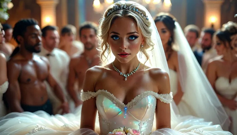 Sexy bride Aften Opal rides black cocks in a wild gangbang on her wedding day., <lora:Picture_enhancer:.6>, <lora:Super_Eye_Detailer_By_Stable_Yogi_SDPD0:.6>, <lora:BUT_SDXL_SHS:.5>, <lora:DetailedEyes_V3:.6>, <lora:MJ52:.6>