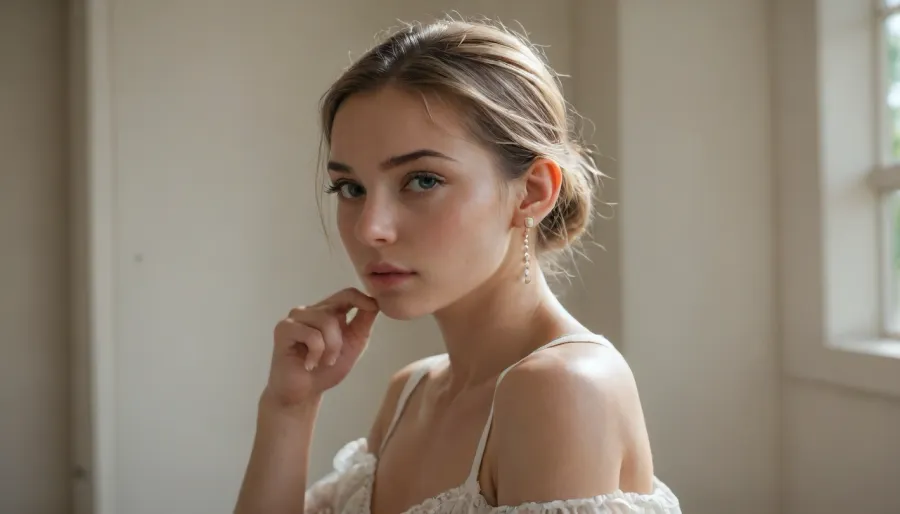 Vermeer’s girl with the pearl earring bare shoulder.