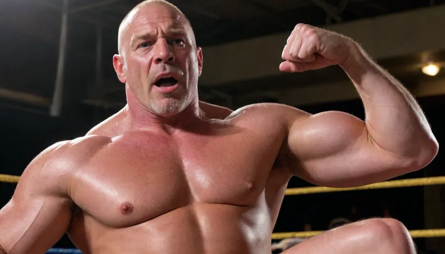 60-year-old dad, detailed face, very erotic atmosphere, eye contact, looking at viewer, erotic atmosphere, orgasm lips parted, looking with a deep gaze, eroticism, mouth openg from pleasure, American wrestler 60-year-old in car, leg up, full body, suited, one american wrestler men on photo, face with all details, the wrestler must look at the camera, erotic fantasy, s3t, on, armpit, chest, belly, <lora:sweaty_shirt_v5-28-B1-Rescale:.8>