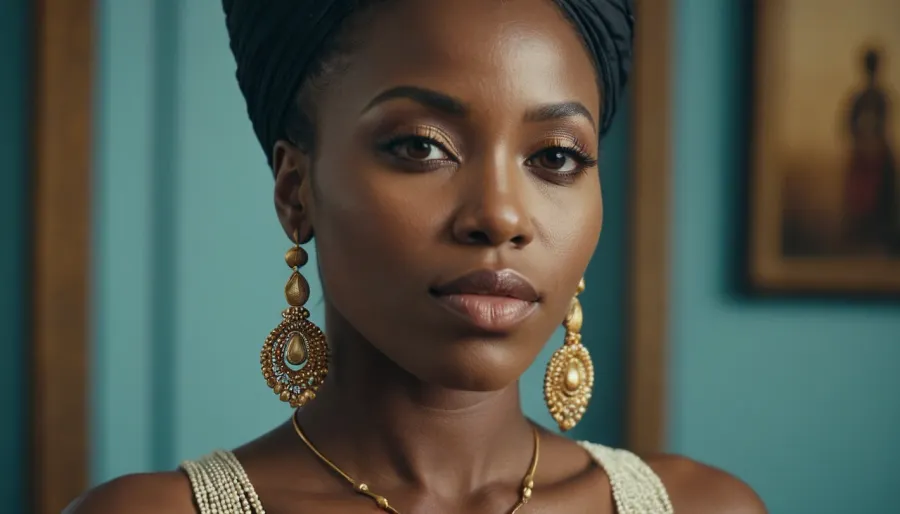 Cinematic, 35mm, 4K, Ultra photorealistic, full portrait of the most beautiful African woman in the world.