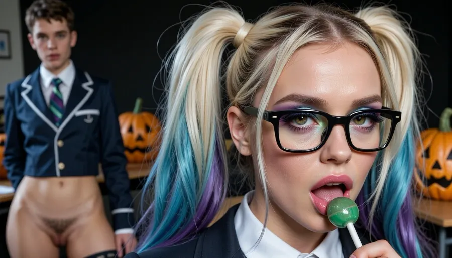 BULOT COLYG, Real 4k high detailed.Ultra realistic high quality, supermodel dark makeup, (perfect Anya Taylor-Joy:1.4), in the classroom, ((medium fake round high positioned breasts)), (wearing teacher suite and tight skirt, shaved pussy), black squared glasses, adult teacher is with high colossal oversized long double sided ponytail, platinum blonde straight hair, (very emotionaly disgust face looking away:1.4), glaring, girl behind boy, Ultra-realistic photograph, masterpiece, 🐶💦💕🪄, An extreme candid macro photograph focusing on the slightly parted lips of a person holding a green lollipop, An close-up beauty portrait of a young woman focusing sharply on her eyes and makeup She has multi-tonal dyed hair blending electric cyan, deep purple, and vivid blue. Her pride makeup features iridescent satin eyeshadow with bright lime-green and aqua shimmer on the inner mobile lids, blended out into a vibrant violet-magenta cut-crease and soft lower-lash smoked liner. Her eyes have bright, detailed hazel-green irises with crisp limbal rings and delicate wispy upper lashes.Masterpiece ultra photorealistic cinematic science fiction photography, exceptional optical clarity, dramatic cinematic lighting, immac She wears smooth metallic fuchsia lipstick and subtle cheek highlight. She has delicate hyper-feminine facial features and an elegant neckline.. Clean studio portrait lighting, high micro-contrast, 85mm lens, shallow depth of field with soft dark background. soft natural skin texture with fine pores and subtle imperfections visible, skin completely covered in countless small water droplets of varying sizes that catch the light, droplets running and clinging to the soft curves, nipples slightly erect and detailed with natural texture and areolas, Photoshoot, woman in a lace and pumpkin Halloween dress, huge breasts, huge hips, hourglass body, dynamic photographic pose, many Halloween pumpkins, black background, soft light, but, deep cleavage with soft shadows between the breasts, smooth wet skin reflecting soft directional light from above creating bright highlights and gentle gradients, high contrast monochrome, pure grayscale, no color, cinematic lighting, sharp focus on the wet skin and droplets, shallow depth of field, photorealistic, highly detailed, 8k resolution, shot on medium format camera sucking, (short and thin penis:1.5), close view of a disgusted face, (ultra thin and tiny little penis:1.8), ((she sucks a little student boy's thin penis)), ((deep blowjob)), (her face surrounded by twelve student boys with heir penises hanging around her face:1.8), bukkake on the face, facial cum, cum covered face, (ejaculation:1.8), (facialized:1.4), cum in hair, hair covered completely in cum, extremely long oversized hair, artoflips, uoclips, lips, lipstick, art, of, cum, on, face, CUM, DONATION, ASSISTANCE, FELLATIO, TITS, SEX, HANDJOB, FOOTJOB, AFTER, VAGINAL, woman, small, breasts, medium, large, spreading, legs, creampie, pussy, nude, body, closeup